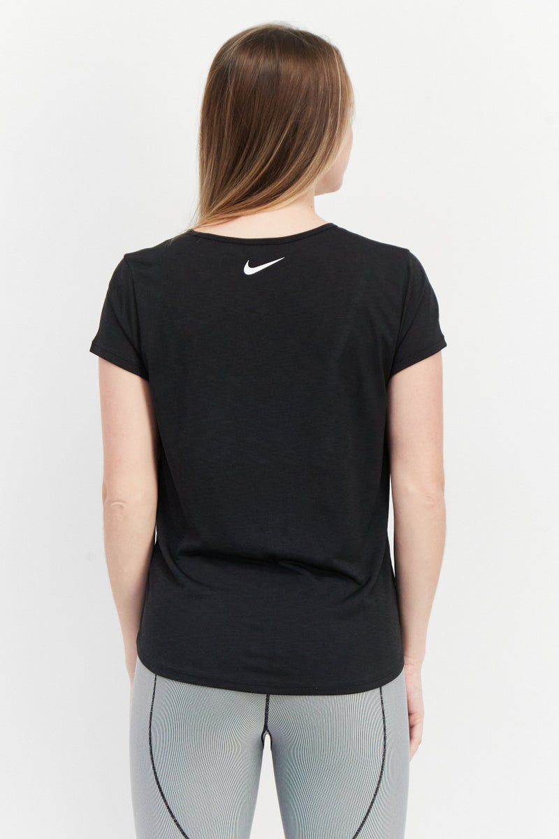 Nike Women Standard Fit Short Sleeve Running T-shirts, Black - Image 2